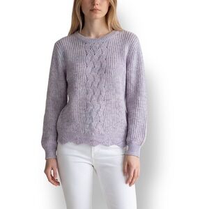 4/$20 Cupcake Clothing Speckled Cable Knit Sweater Scalloped Hem Knit Pullover